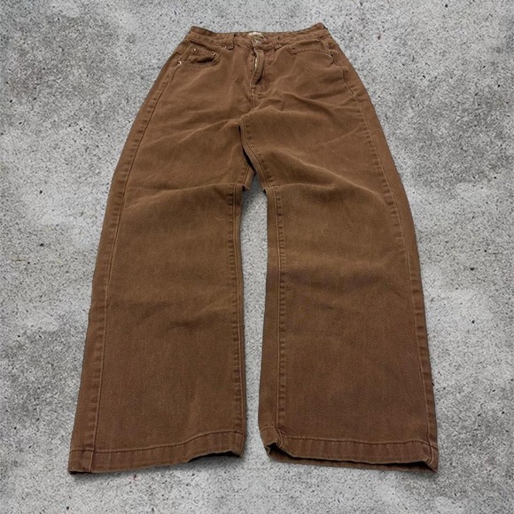 Denim - Vintage women's brown baggy jeans